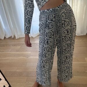 Novella Royale Black and White Wide Leg Pants